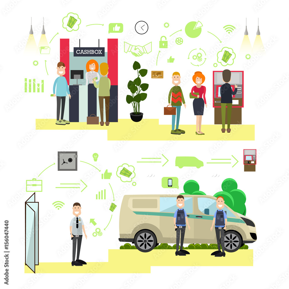 Banking concept vector illustration in flat style Banking concept vector illustration in flat style