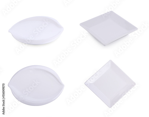 Set plate on white background