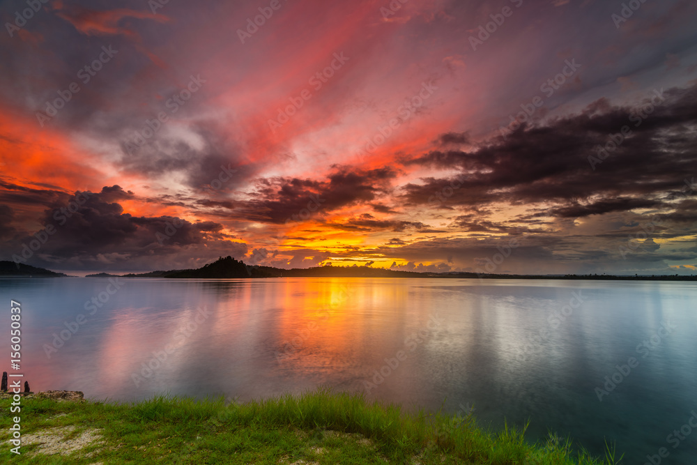 sunset and sunrise beautiful at Mentawai Island..