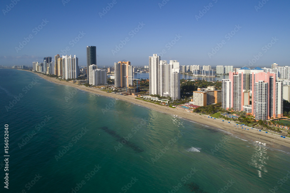 Aerial image of sunny Isles Beach Florida USA