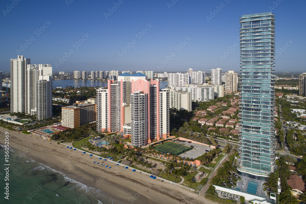 Obraz premium Aerial image of sunny Isles Beach Florida USA