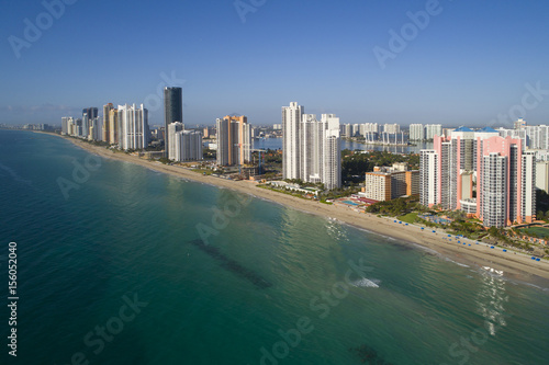Aerial image of sunny Isles Beach Florida USA