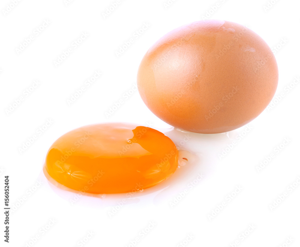 egg yolk on a white background. macro