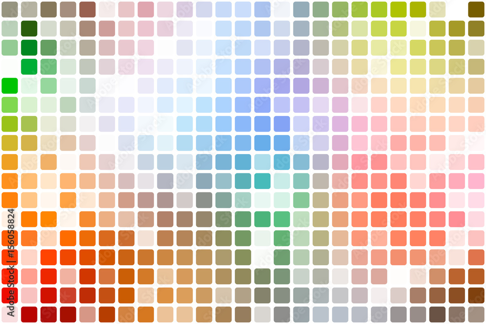 Rainbow colors occasional opacity mosaic over white