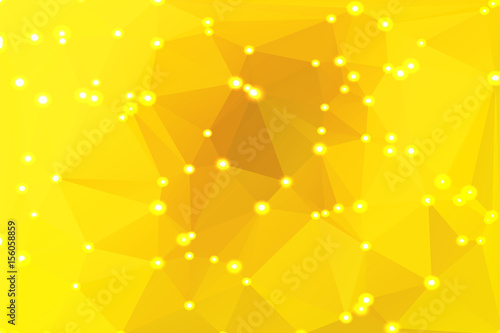 Bright golden yellow geometric background with lights