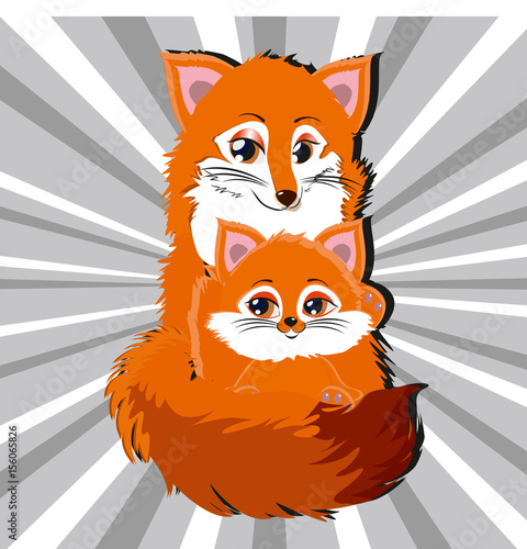 Cute fox cartoon fox