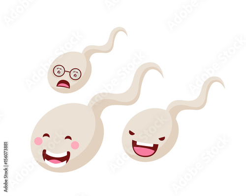 Healthy Happy And Cute Human Anatomy Illustration Cartoon - Competitive Sperm Race