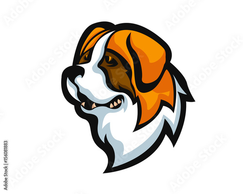 Obraz na plátne Angry Confidence Dog Character Logo - Saint Bernard