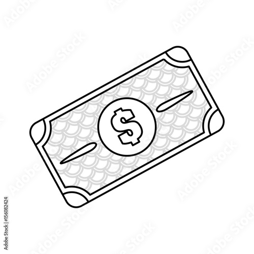 line bill dolar money, vector illustration design