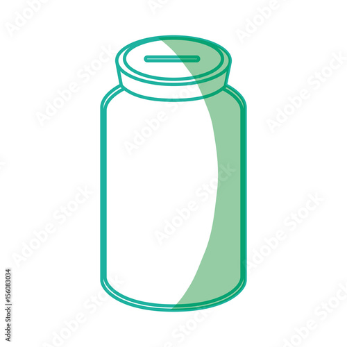 silhouette glass bottle to save cash money, vector illustration
