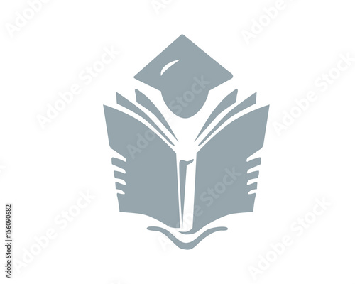 Modern Education Logo - Premium Silver Education Symbol