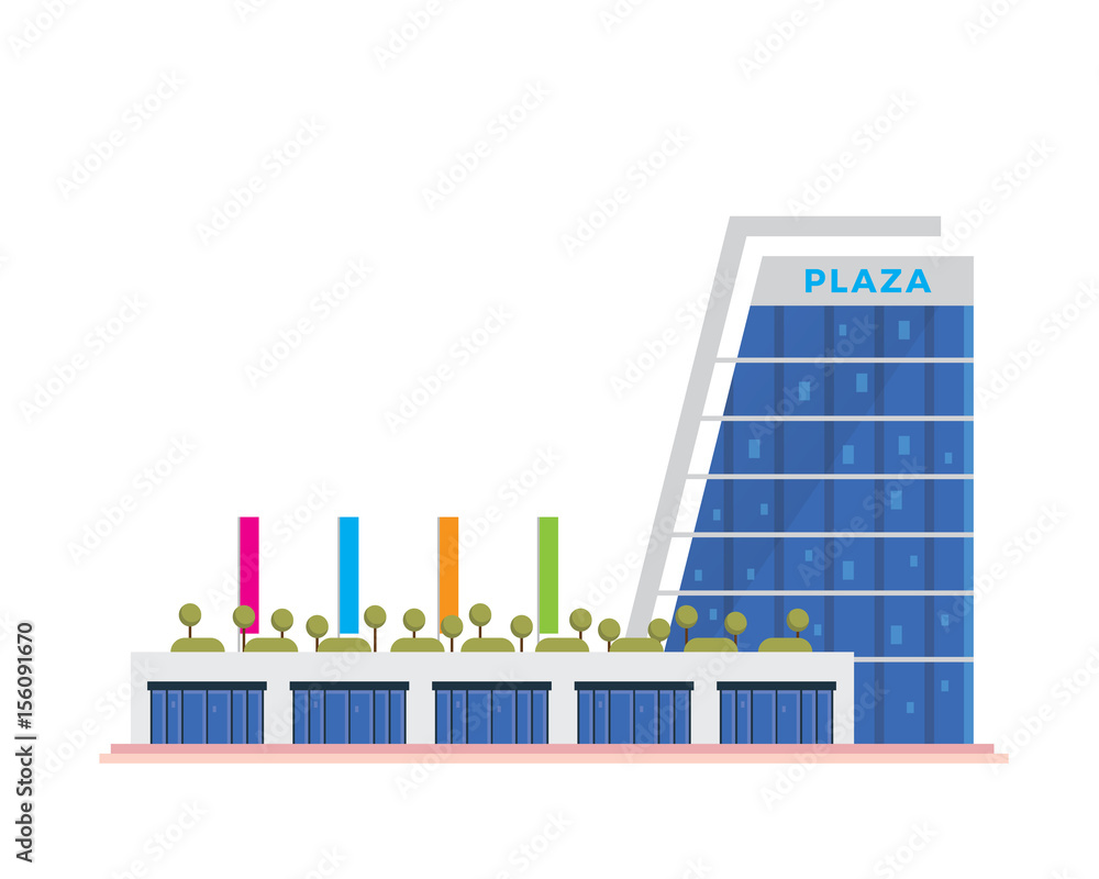 Modern Flat Shopping Mall Illustration, Suitable for Diagrams, Infographics, Game, And Other Graphic Related Assets