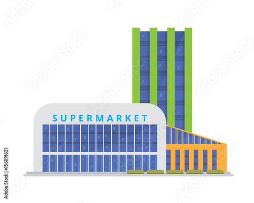 Modern Flat Shopping Mall Illustration, Suitable for Diagrams, Infographics, Game, And Other Graphic Related Assets