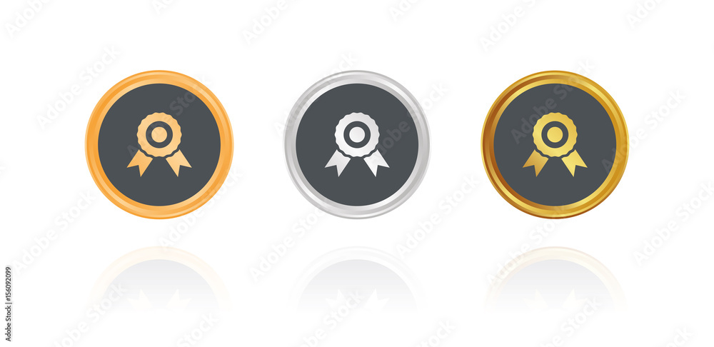 Medaillon - Bronze, Silber, Gold Buttons Medaillon - Bronze, Silber, Gold Buttons