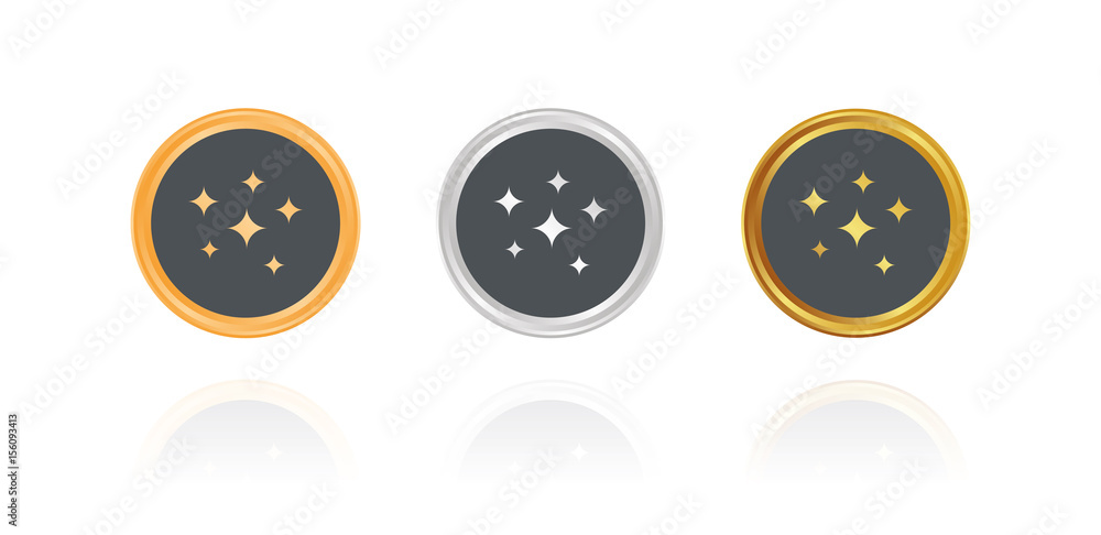 Sparkles - Bronze, Silber, Gold Buttons Sparkles - Bronze, Silber, Gold Buttons