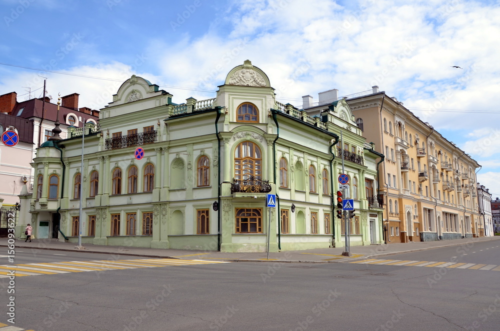 Kazan, Tatarstan, Russia. Cityscape. Old houses in the city center