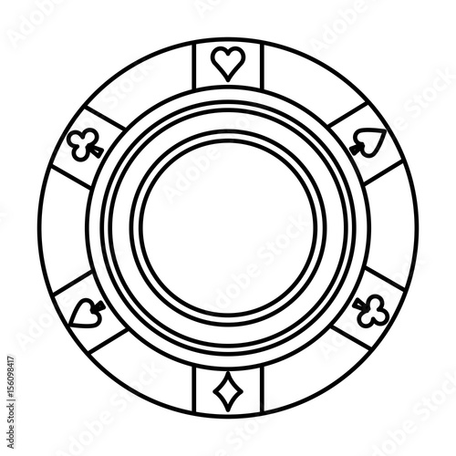 outline poker chip casino coin icon vector illustration