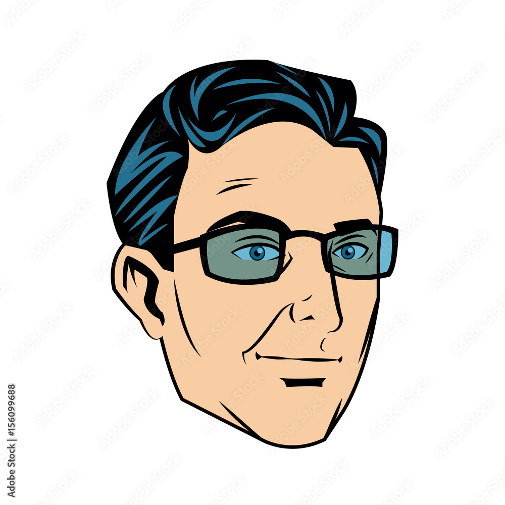 portrait of a man, male professional face close-up vector illustration portrait of a man, male professional face close-up vector illustration