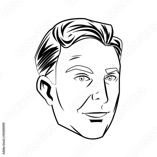 portrait of a man, male professional face close-up vector illustration
