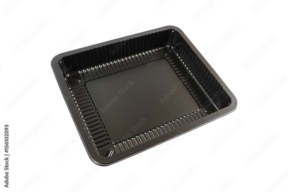 one square food tray isolated on white one square food tray isolated on white