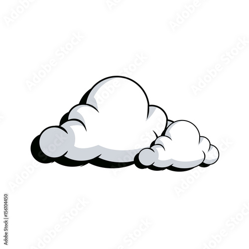 drawing fluffy cloud shaped bubble vector illustration
