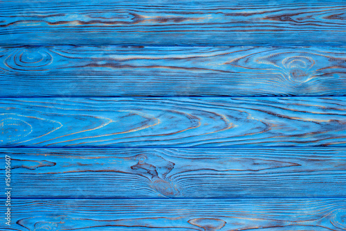 Wooden blue background. Top view.