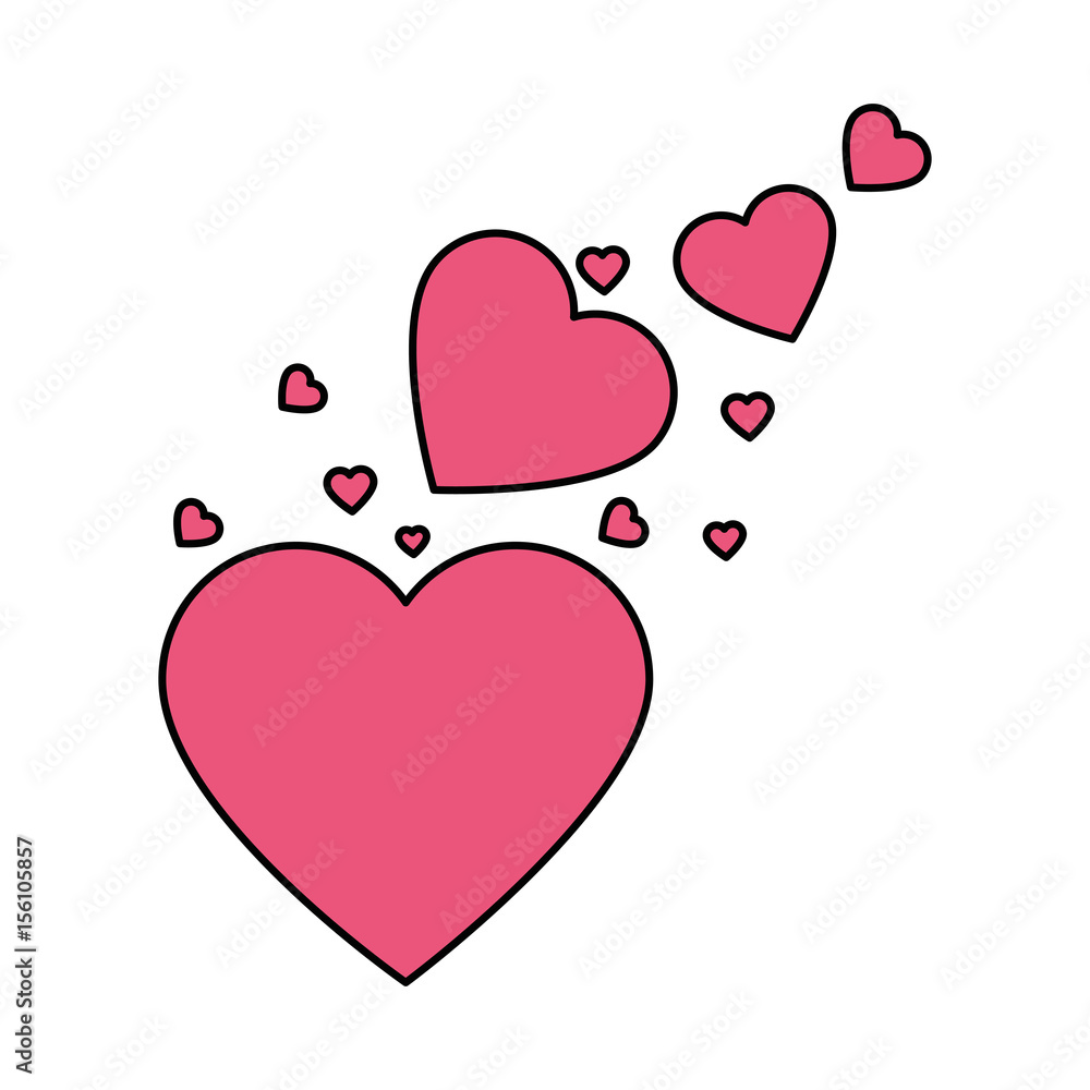 hearts icon over white background. colorful design. vector illustration