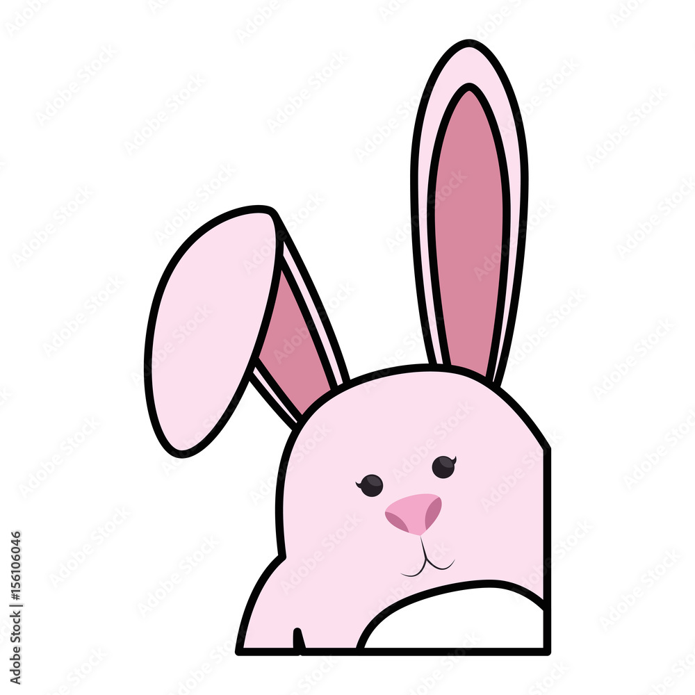 cute easter bunny icon over white background. colorful design. vector illustration cute easter bunny icon over white background. colorful design. vector illustration