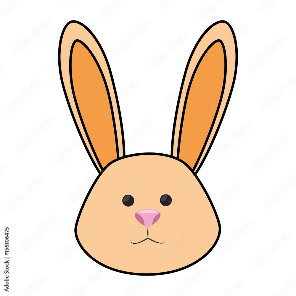 cute easter bunny icon over white background. colorful design. vector illustration cute easter bunny icon over white background. colorful design. vector illustration