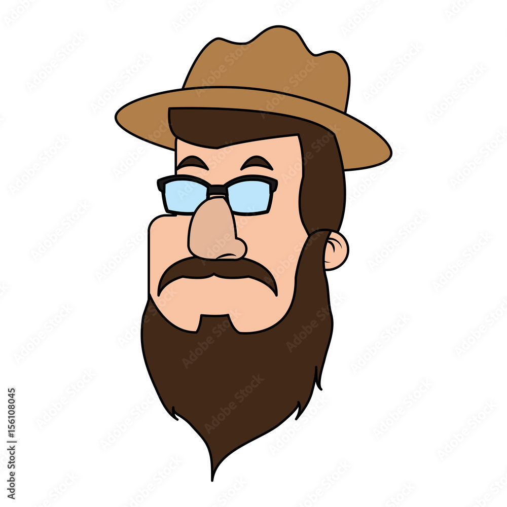 Cartoon man profile icon vector illustration graphic design