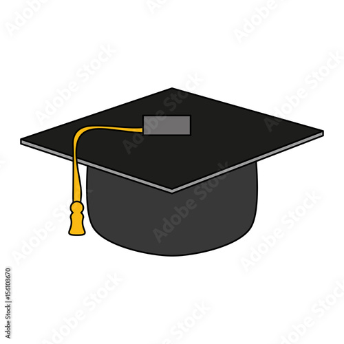 Graduation toga hat icon illustration vector design graphic