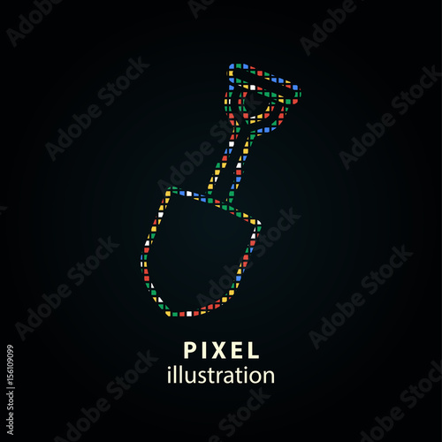 Shovel - pixel illustration.