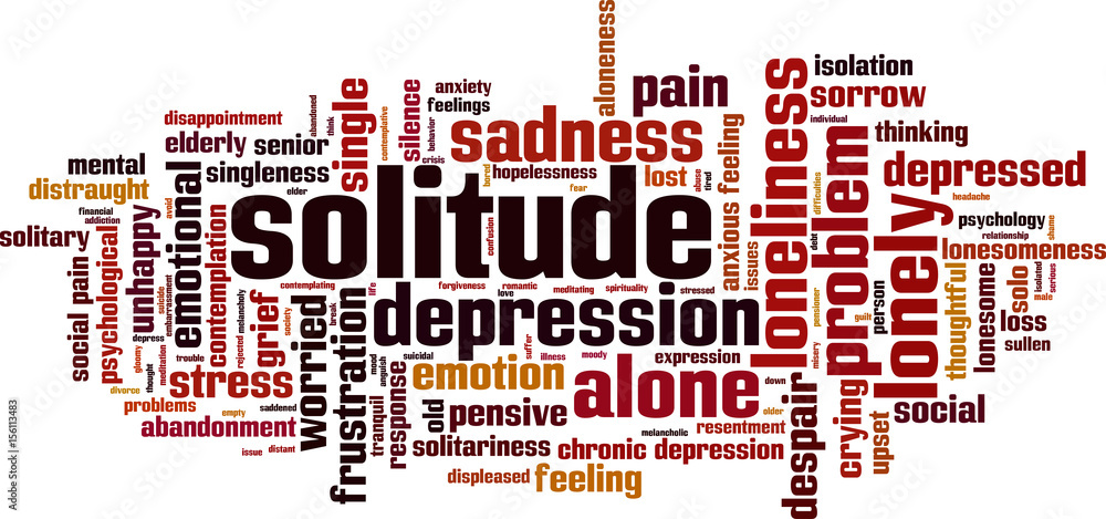 Solitude word cloud concept Solitude word cloud concept