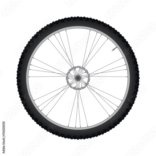 Bicycle Front Wheel with Disc Brake vector 