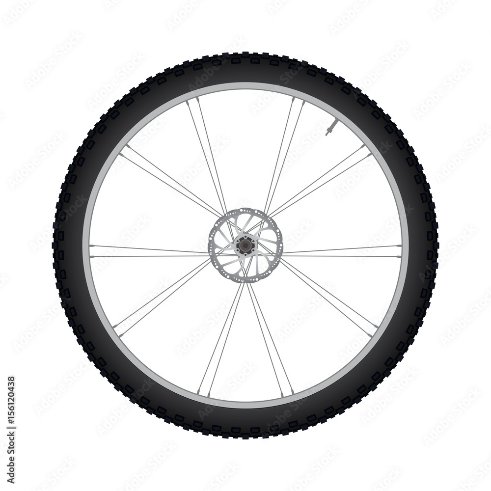 Bicycle Front Wheel with Disc Brake vector
