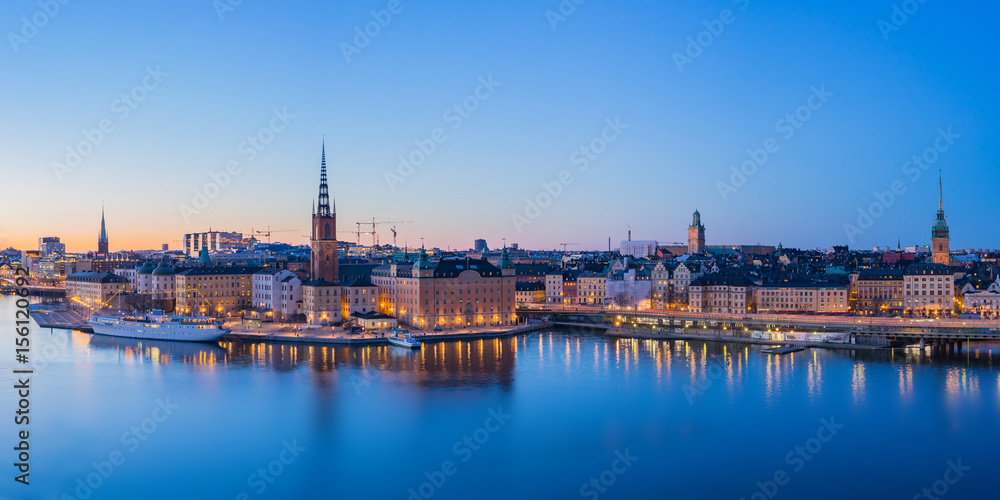 Panorama view of Stockholm skyline in Stockholm city, Sweden