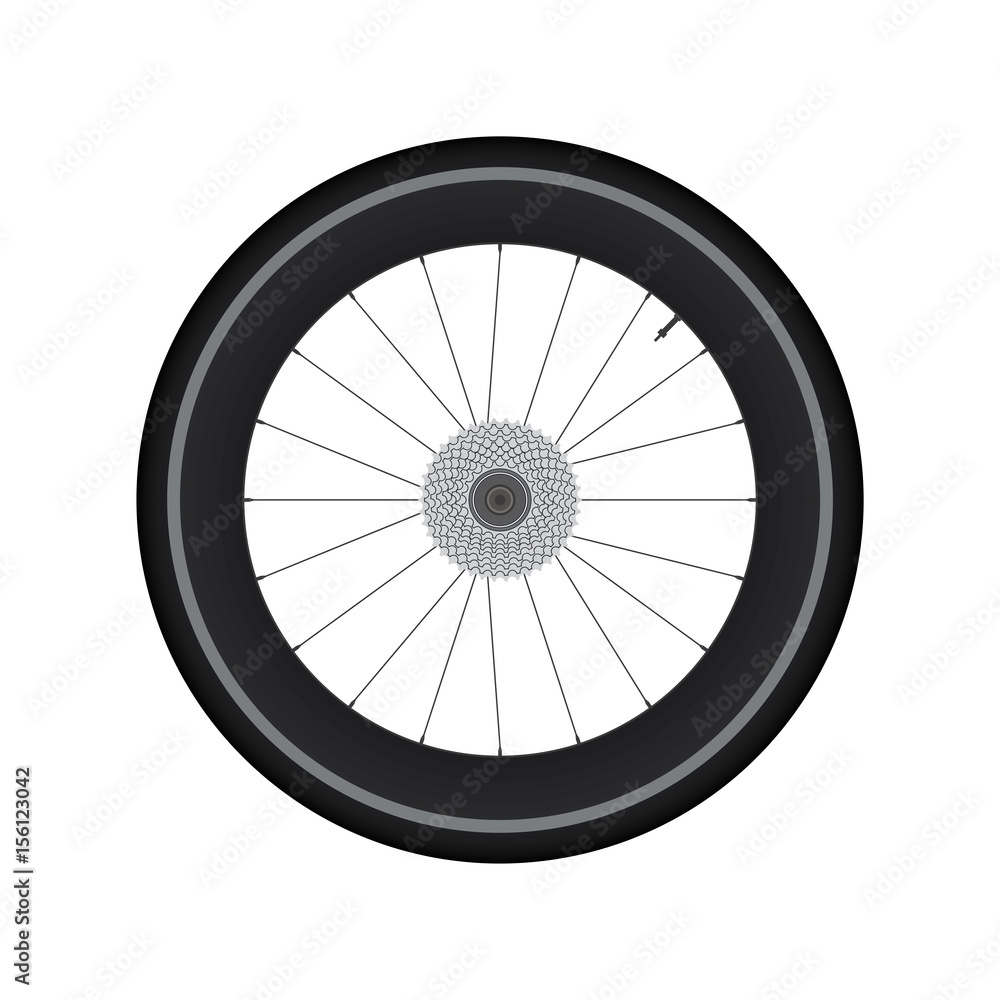High Rim Wheel Road Bike with gear vector
