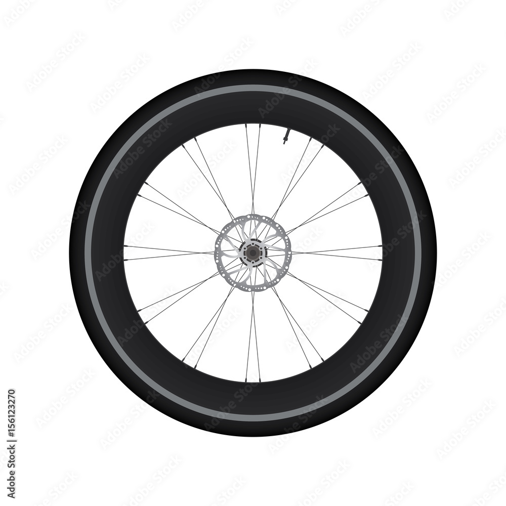 High Rim Wheel Road Bike with Disc Brake vector
