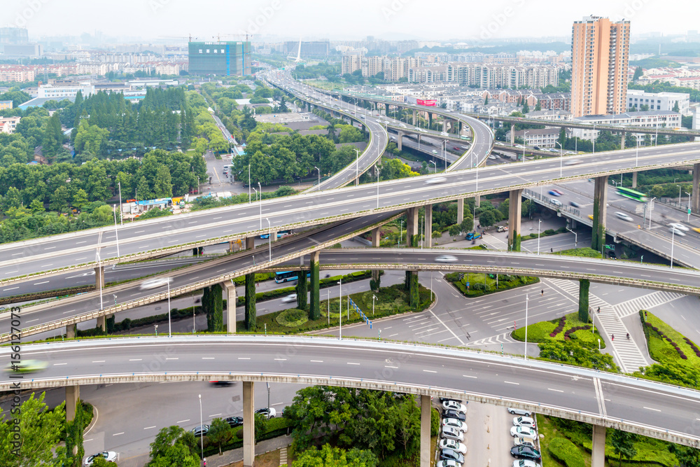 Fototapeta premium city interchange closeup , beautiful transport infrastructure background