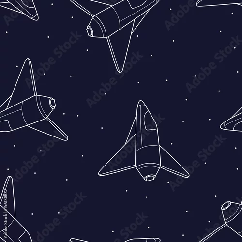 Tapety Wzór statku kosmicznego. Ilustracja wektorowa transfer.