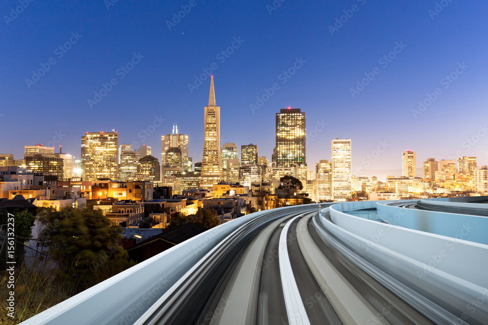 empty road with modern buildings in modern city