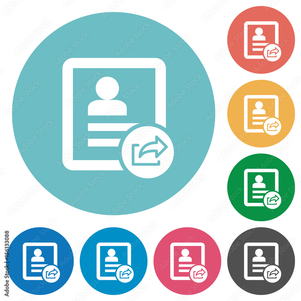 Export contact flat round icons Export contact flat round icons