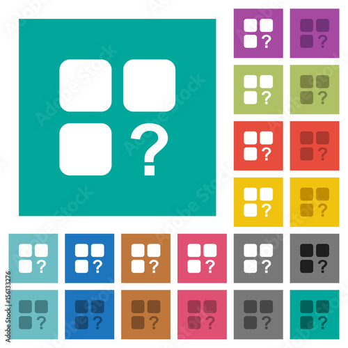 Unknown component square flat multi colored icons