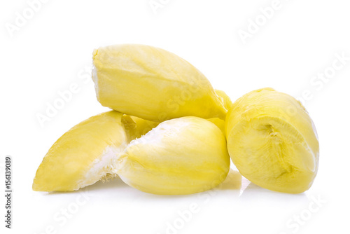 yellow durian ,king of fruits and tropical fruit isolated on white background