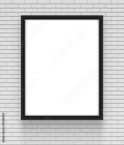 Wallpaper Mural Frame on brick wall. Empty simple vector framing for presentation your illustrations, drawings, paintings, posters or photos. Torontodigital.ca