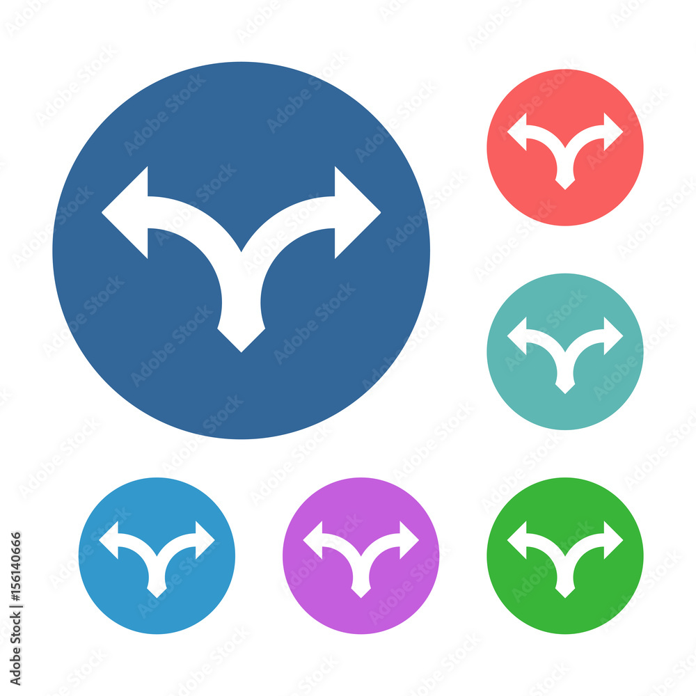 Set of color arrow icons. Abstract vector arrows.