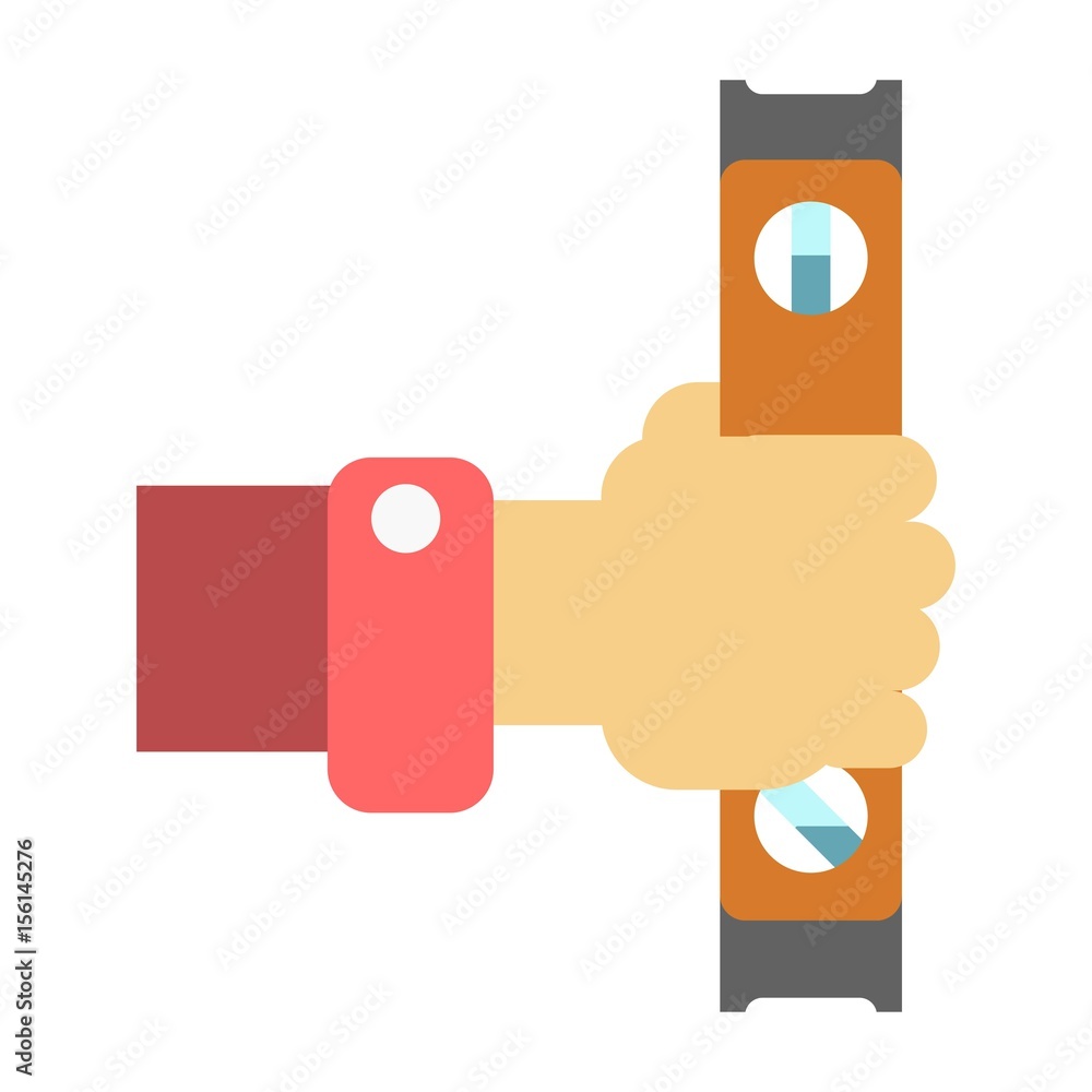 Hand with level Hand with level