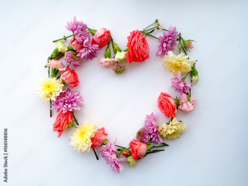 Framework from roses on white background. Flat lay. Framework from roses on white background. Flat lay.