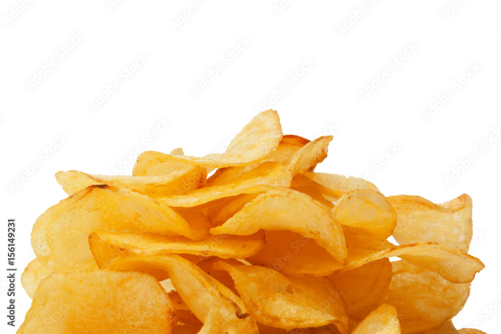 Potato chips isolated on white Potato chips isolated on white