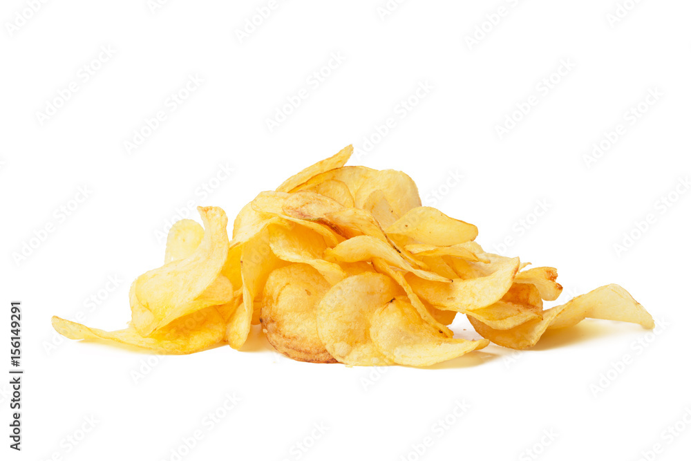 Potato chips isolated on white
